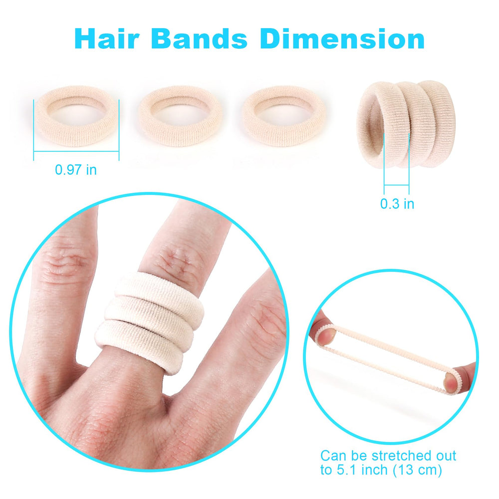 Qarwayoc blonde hair tie on a ponytail demonstrating secure hold.