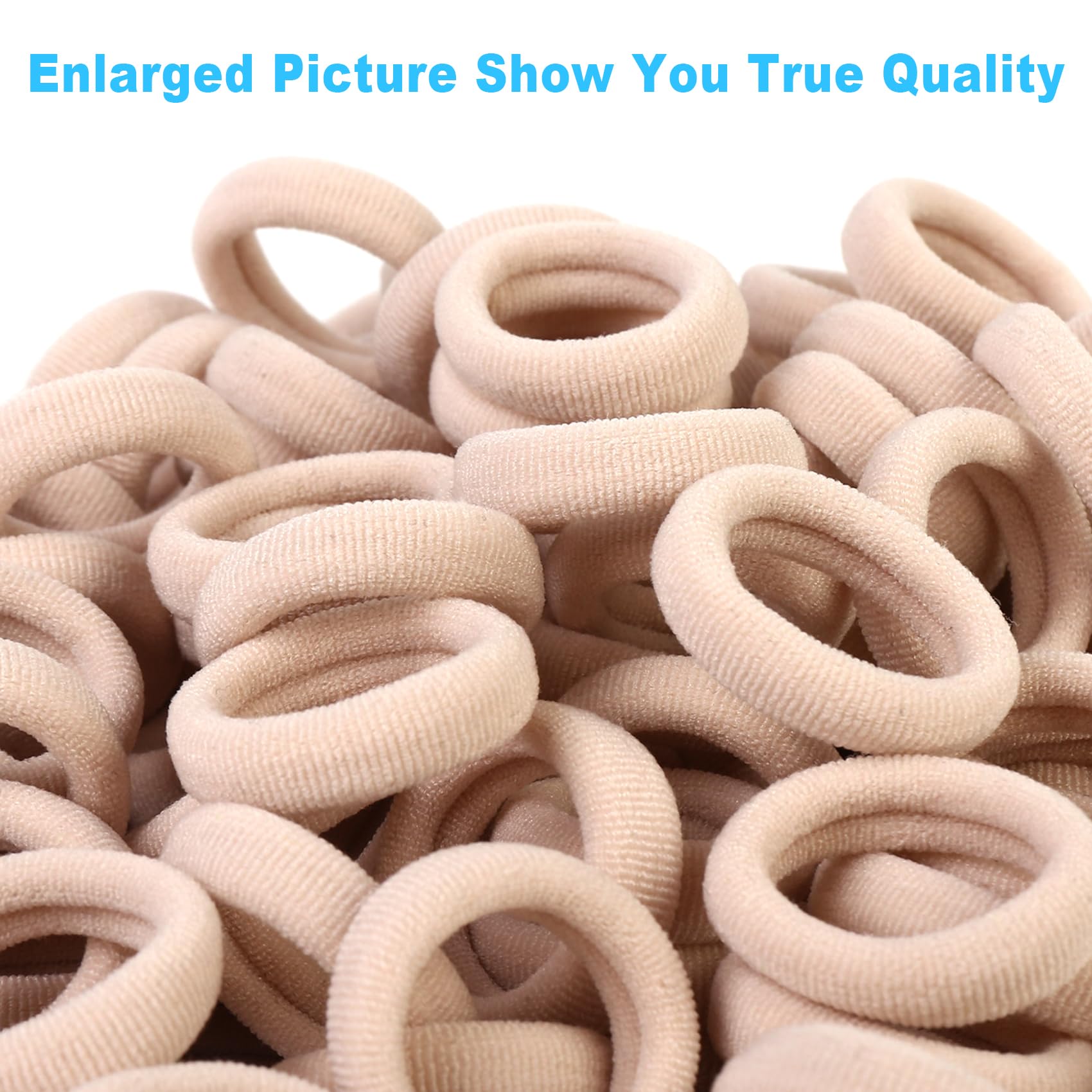 Qarwayoc blonde hair tie pack with 120–125 pieces in a pearly bag.