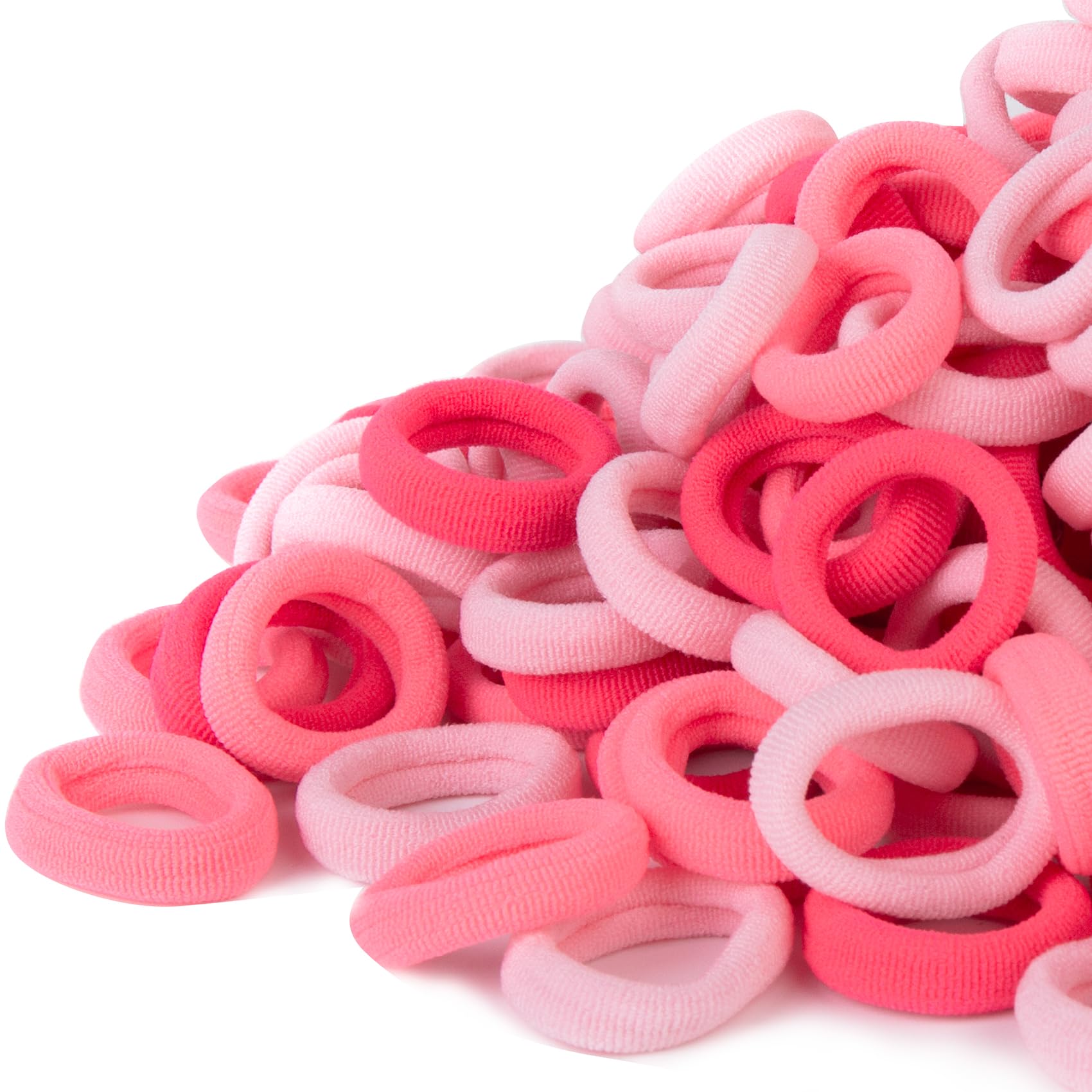 Qarwayoc pink kids hair ties pack keeps delicate hair in place without snagging