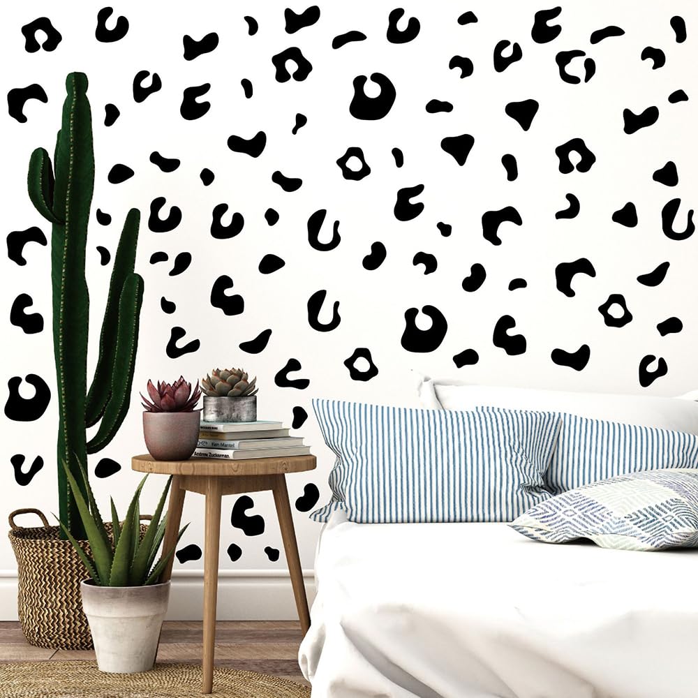 Qaxrocyn bedroom and living room decor with leopard decals