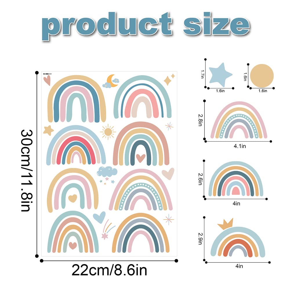Qaxrocyn Bohemian Rainbow wall decal dots create a soft ceiling detail.
