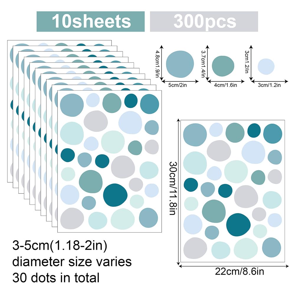 Mixed sizes of 1.2, 1.6, and 2 inch dots create natural depth.
