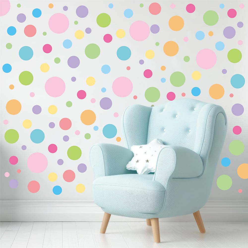 Qaxrocyn pastel dots in classrooms simplify vibrant displays.