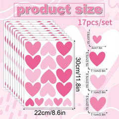 Qaxrocyn ombre pink hearts decor on dorm room wall adds depth