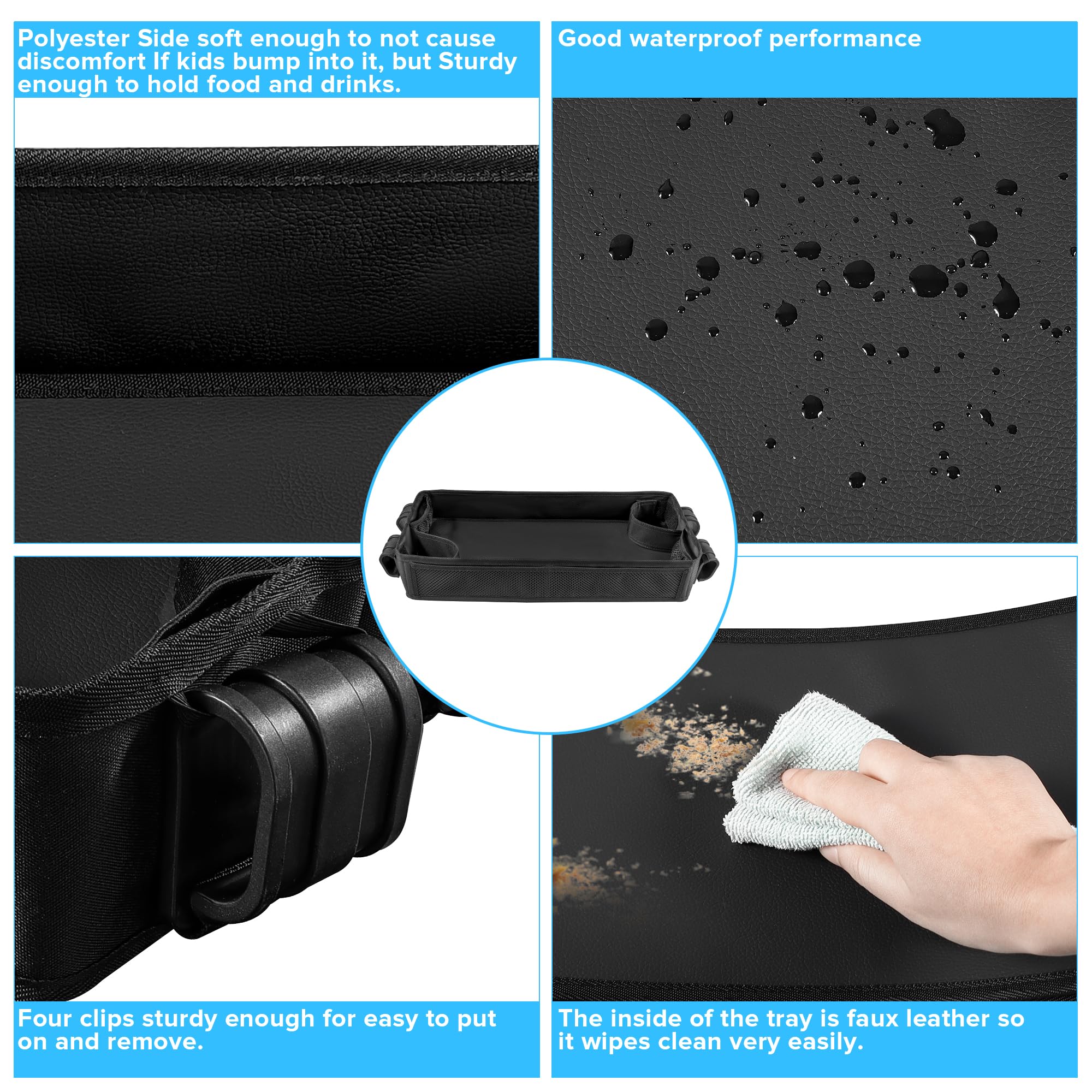 QAZWQAZ tray W4 attachable with four clips for quick setup