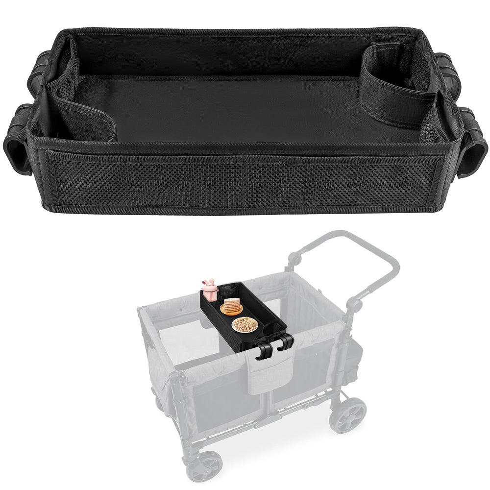 QAZWQAZ stroller snacks tray for W4 with faux leather surface, easy to wipe clean