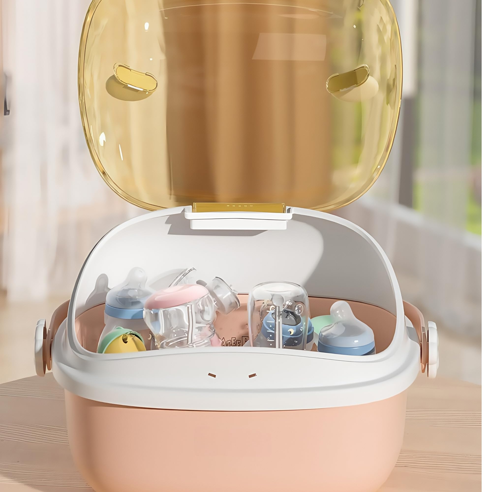 QDTTSRY portable kitchen organizer in pink for space-saving organization