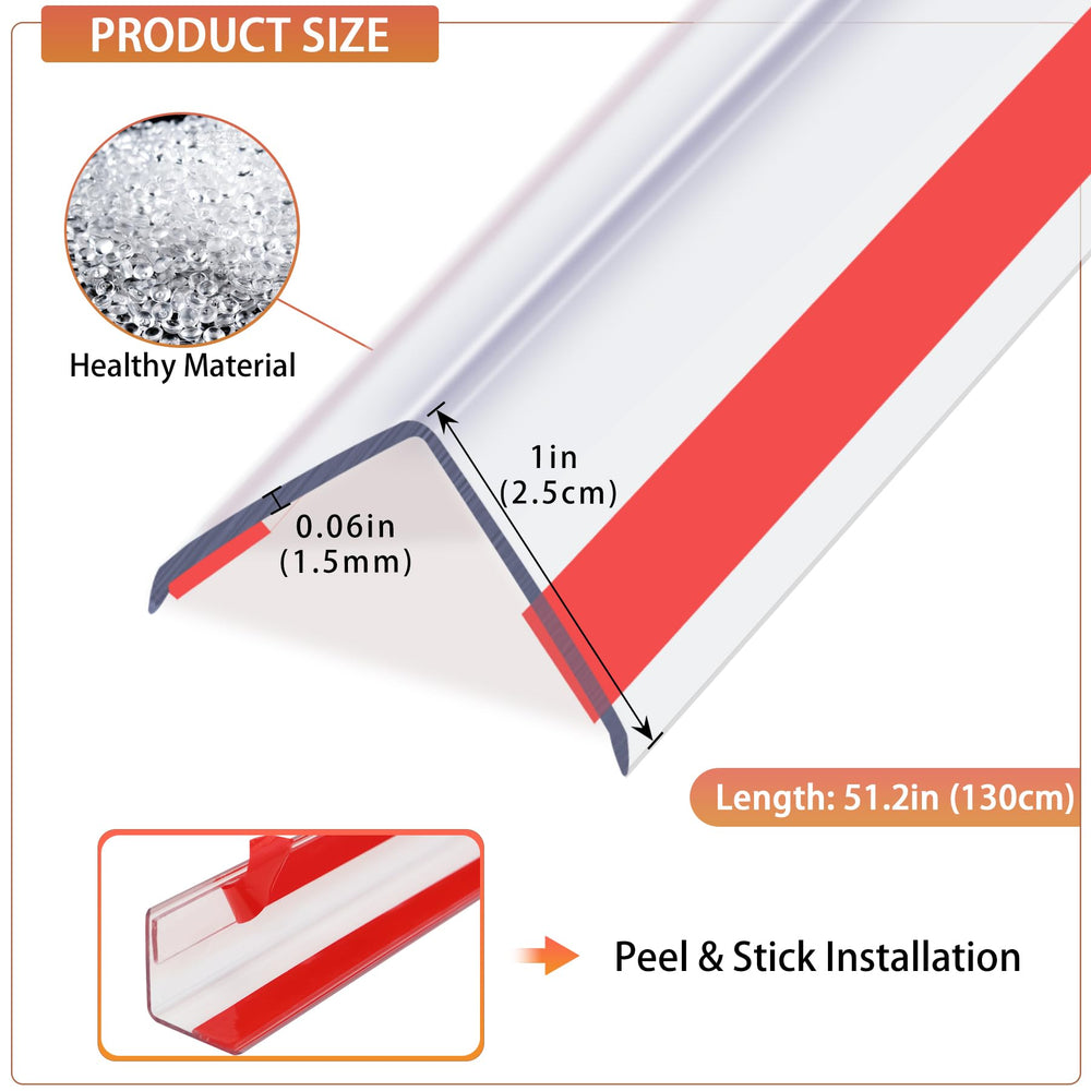 QDYMXUN thickened L-shaped edge shields shown from side angle for durable corners