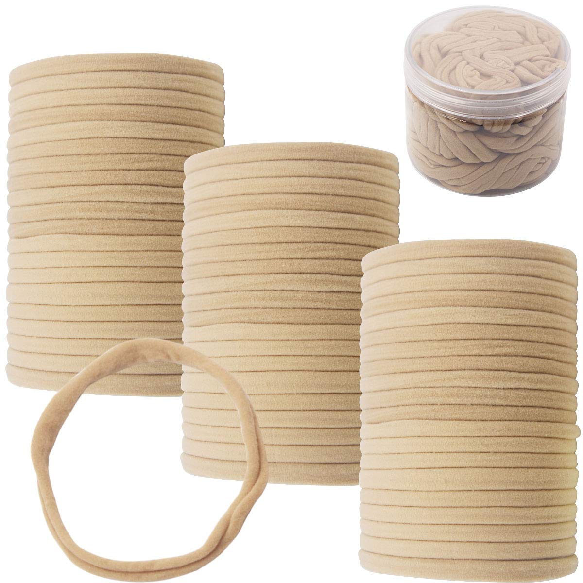 Qearl nylon headbands bulk pack in box for DIY projects and gifts