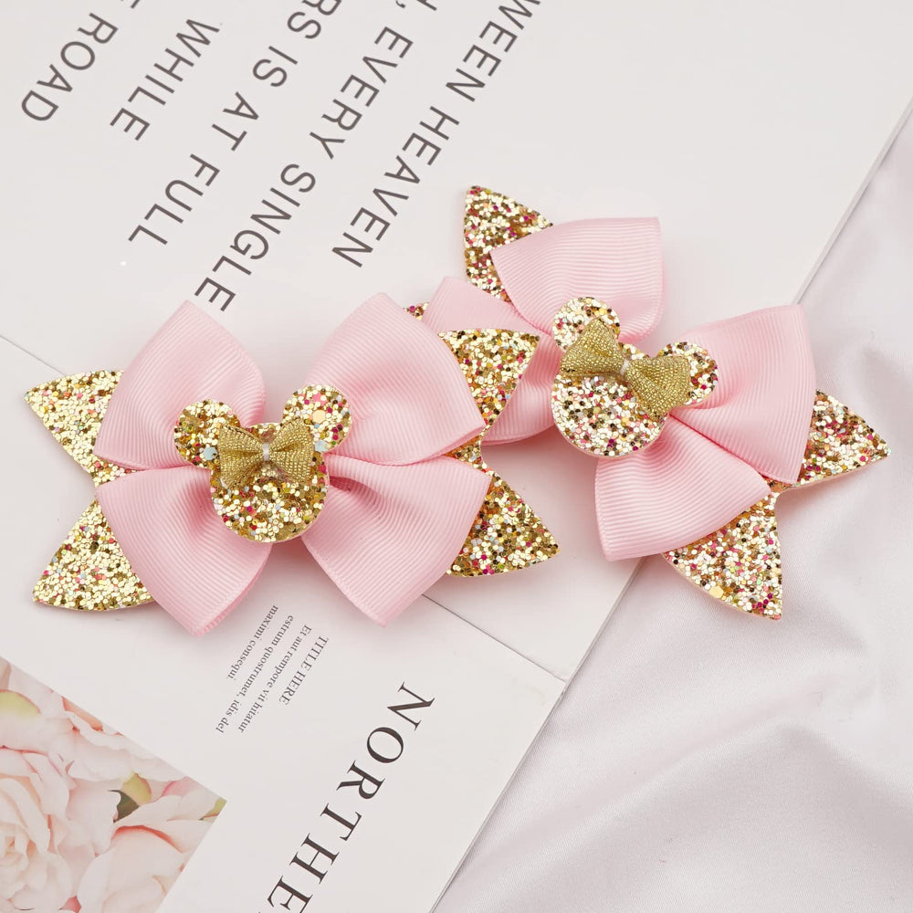 Qearl sequin grosgrain ribbon bows sparkle in photos