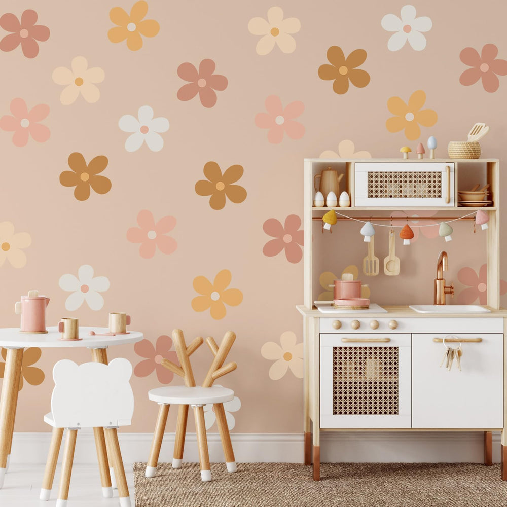 Qeeenar bedroom wall art featuring rustic daisies for cozy spaces.