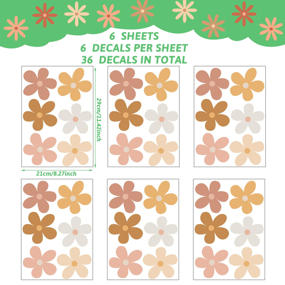 Close-up of Qeeenar floral stickers showing colorful petals.