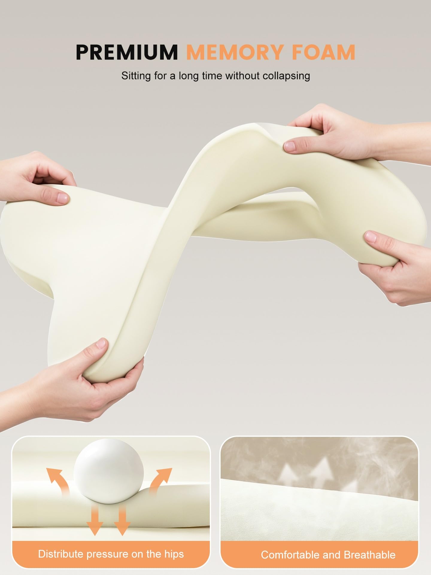 QEGOON seat cushion ready to use straight out of the box