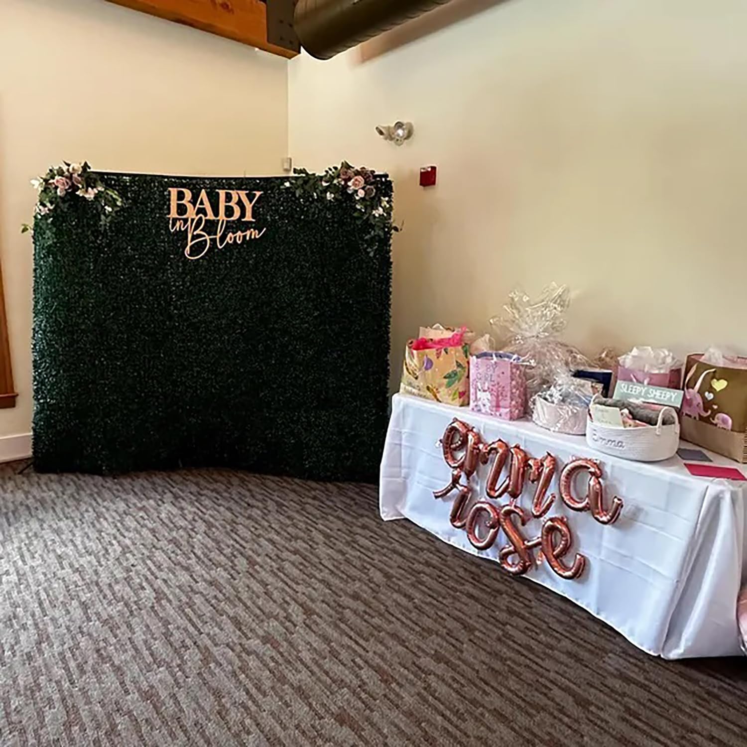 QENWWENG rustic baby shower sign fits multiple themes from woodland to floral.