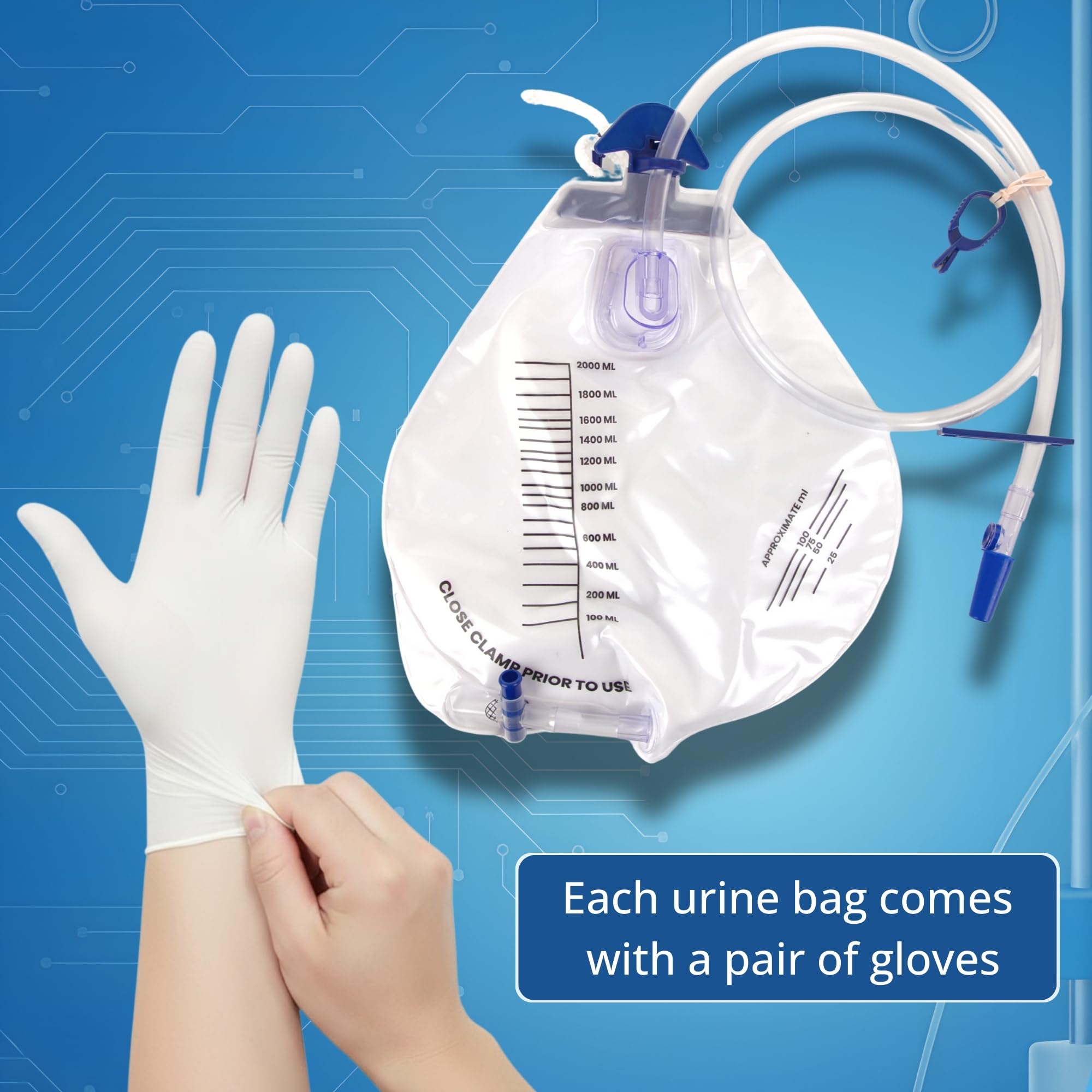 QFLQFL disposable gloves included support clean handling during bag connection.