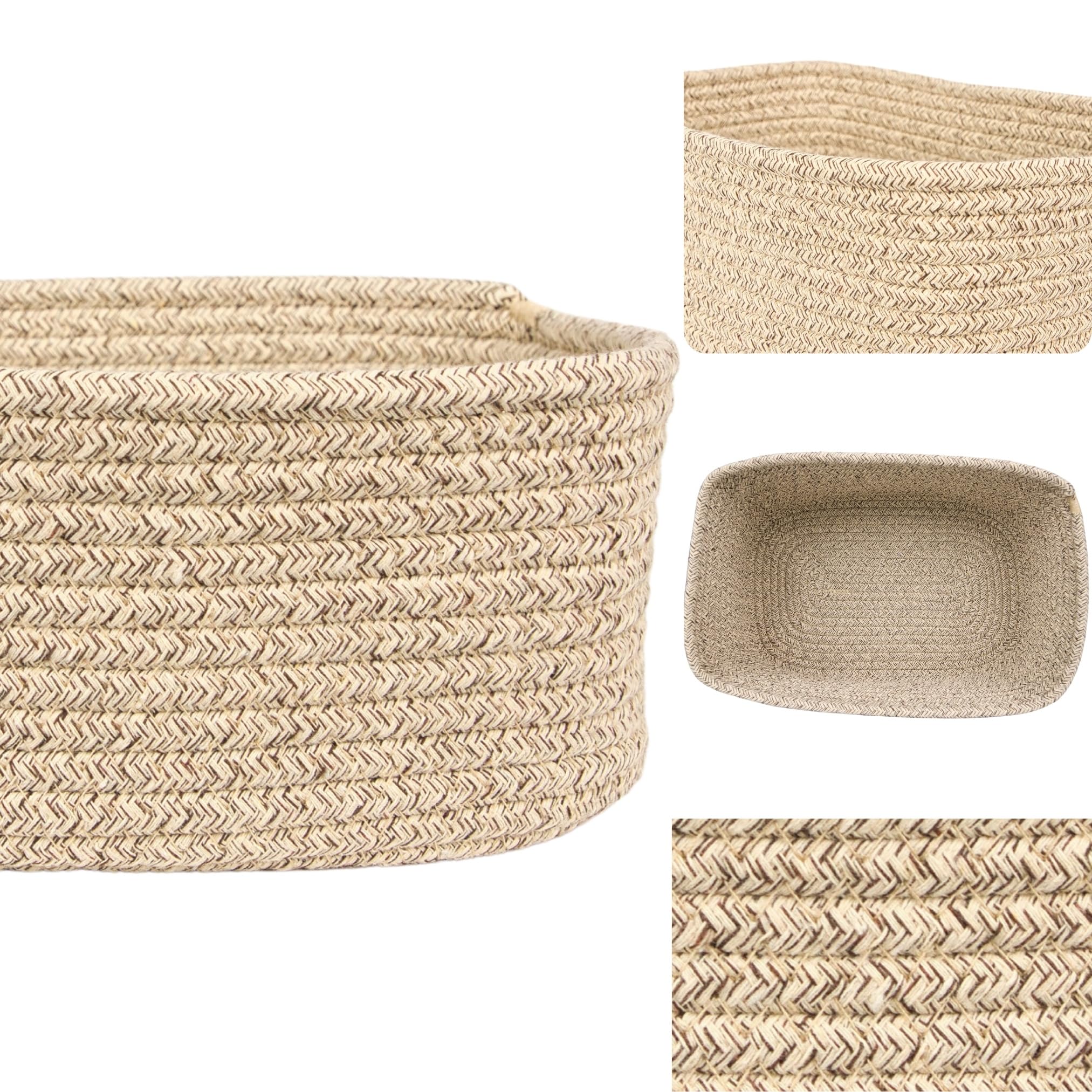 QFLQFL Mini Cotton Rope Basket in nursery keeps baby clothes neatly stored.