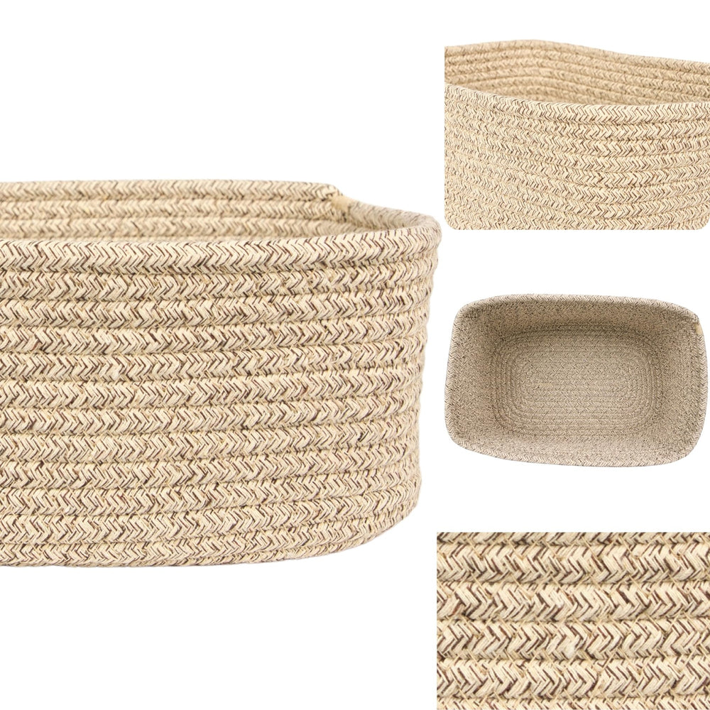 QFLQFL Mini Cotton Rope Basket in nursery keeps baby clothes neatly stored.