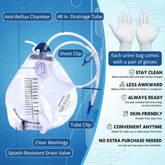 QFLQFL urine collection bag anti-reflux design reduces backflow for smoother drainage.