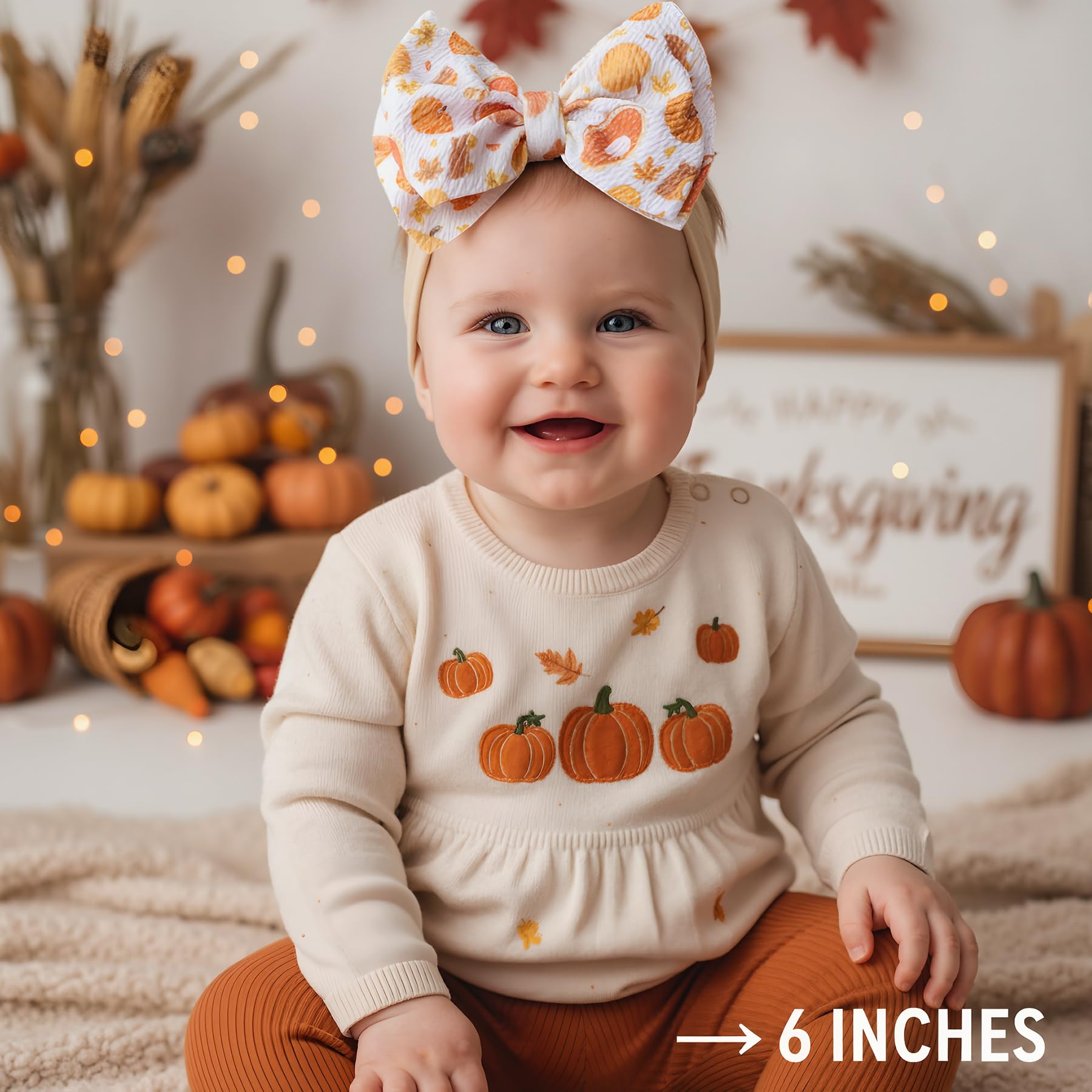 QFV Thansgiving colorful bow headband adds charm while staying comfy.