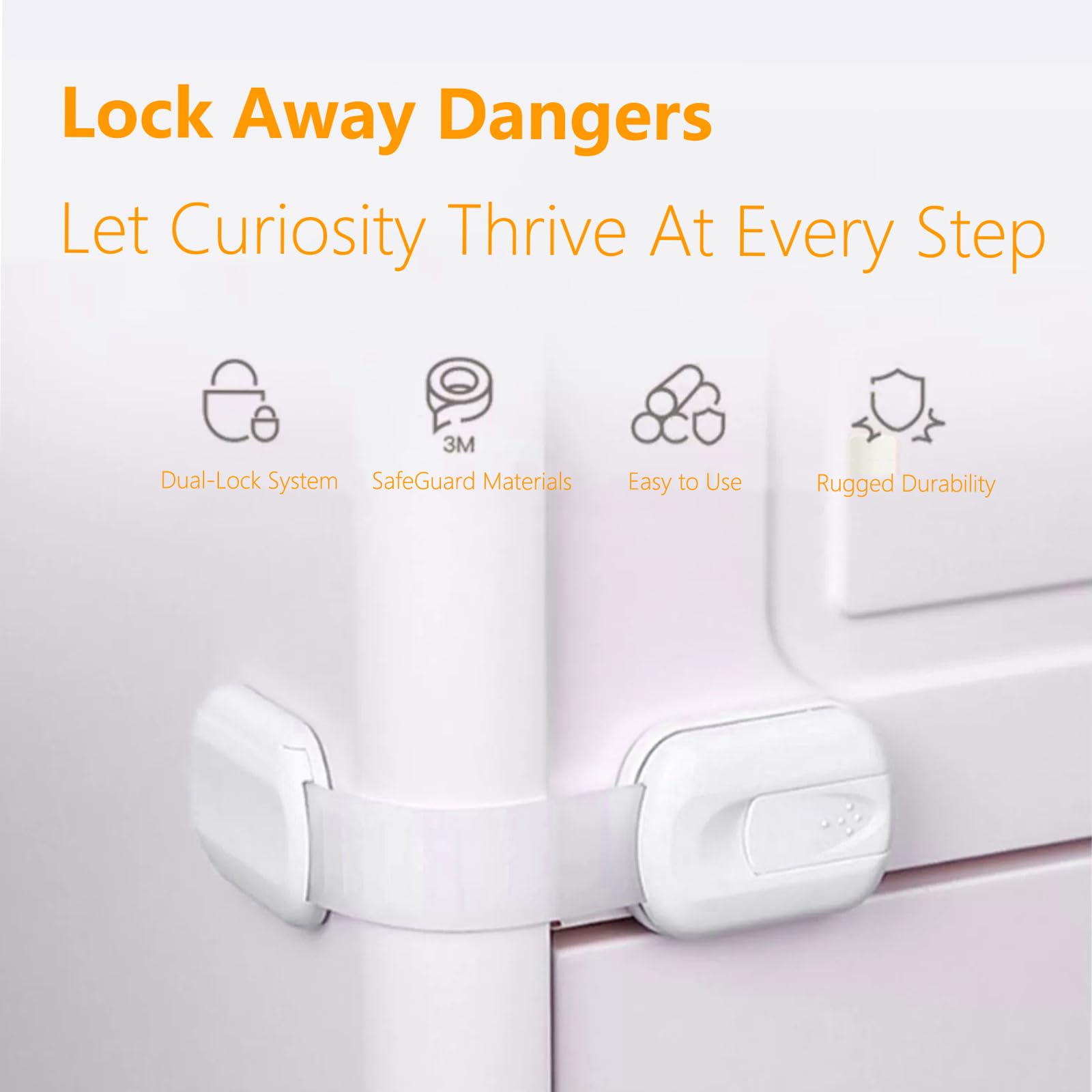 Qgond adjustable straps stretched to fit different cabinet sizes for universal use.