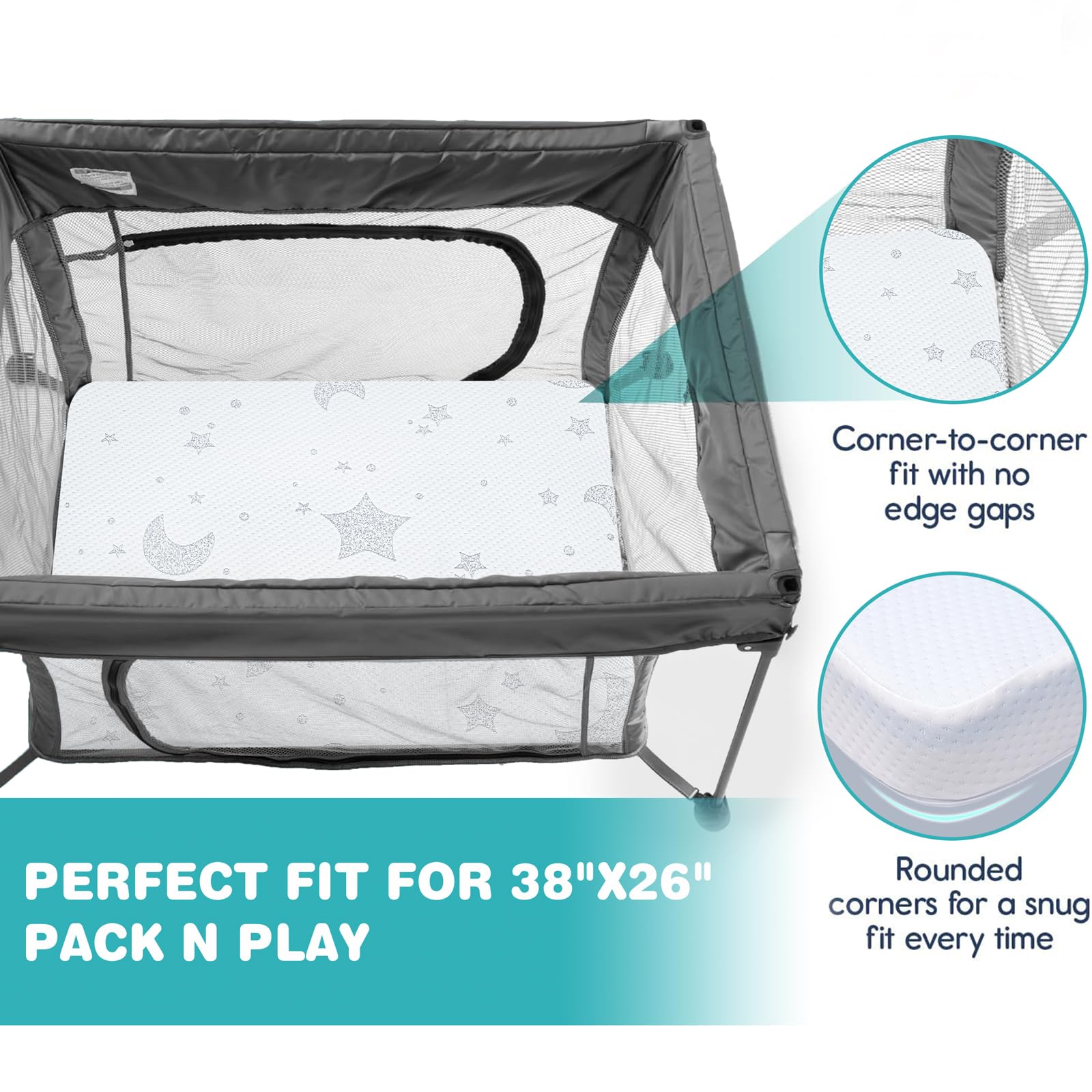 QHUCBAEG anti-slip bottom helps keep mattress in place.