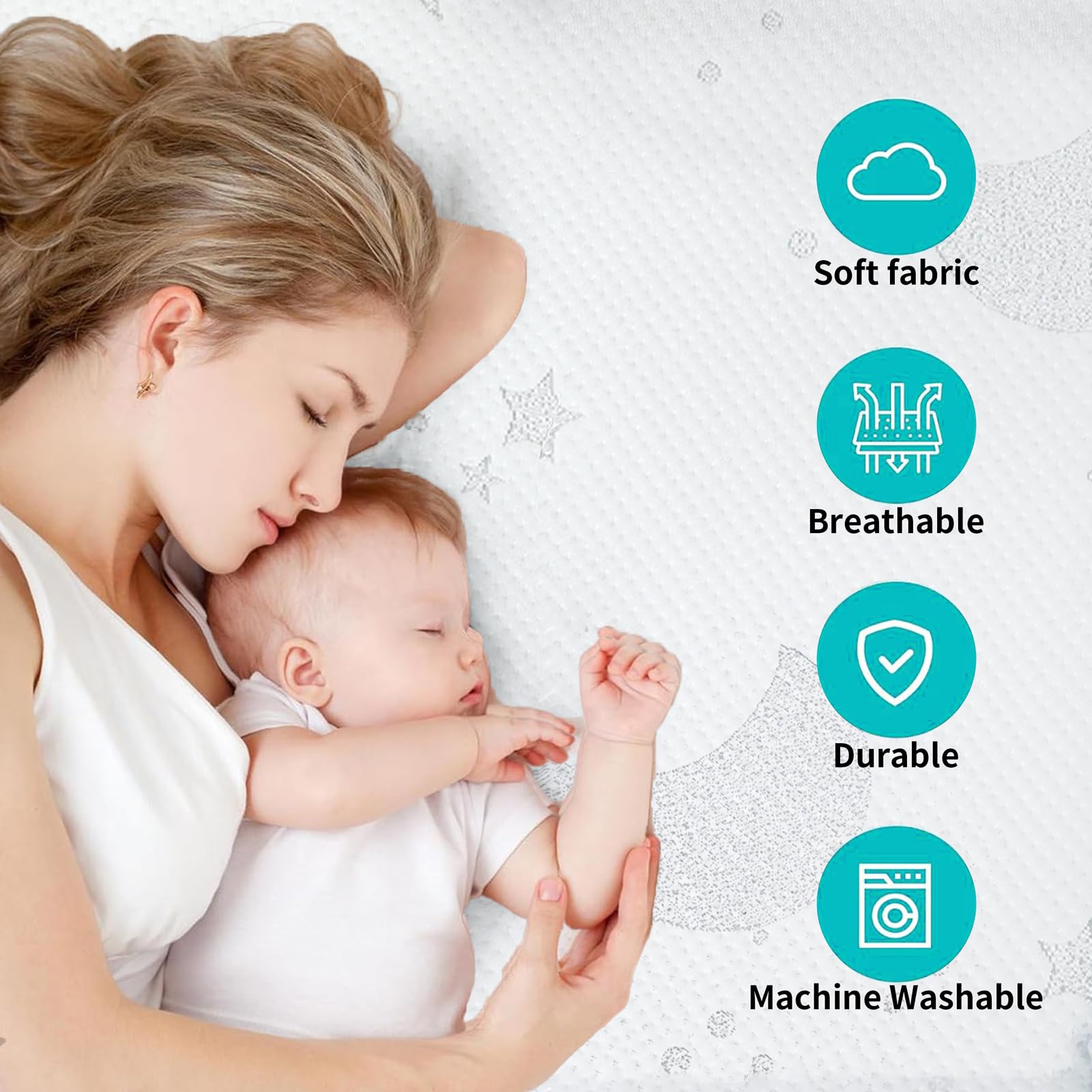 QHUCBAEG breathe-thru technology promotes airflow for a cooler surface.