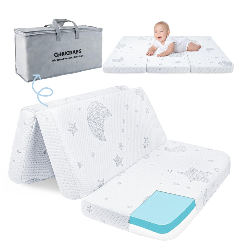 QHUCBAEG pack n play mattress 38x26 folded for compact travel comfort
