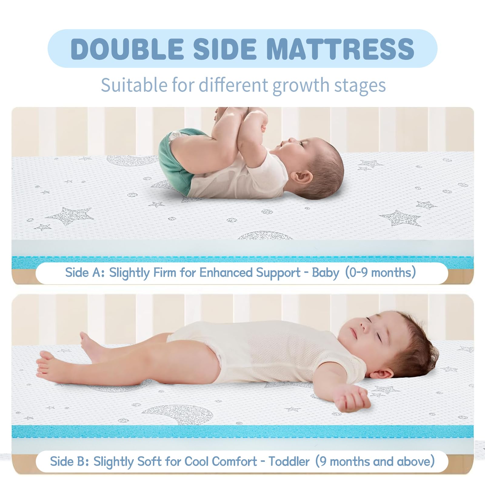 QHUCBAEG ultra-soft jacquard cover keeps baby cool and comfy.