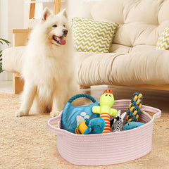 QiANBiRD small rope basket folds flat for simple storage.