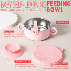 qianliyer SP-04Pink insulated lid maintains temperature for longer meals