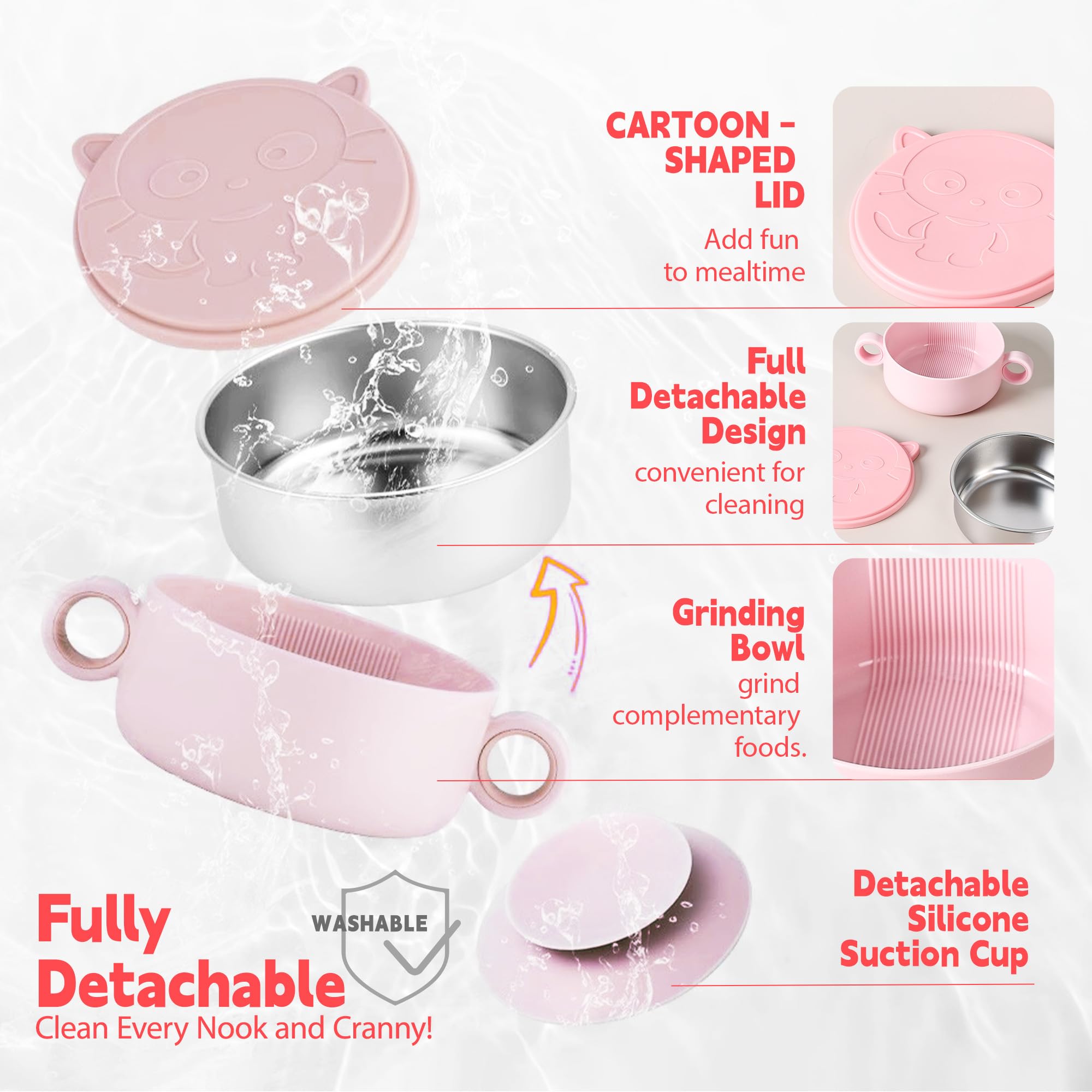 qianliyer SP-04Pink durable stainless steel for active toddlers