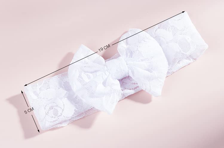 Qiansail pink lace bow headband, ideal for photo shoots.