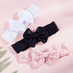Qiansail pink lace headwrap, lightweight and comfortable for toddlers.