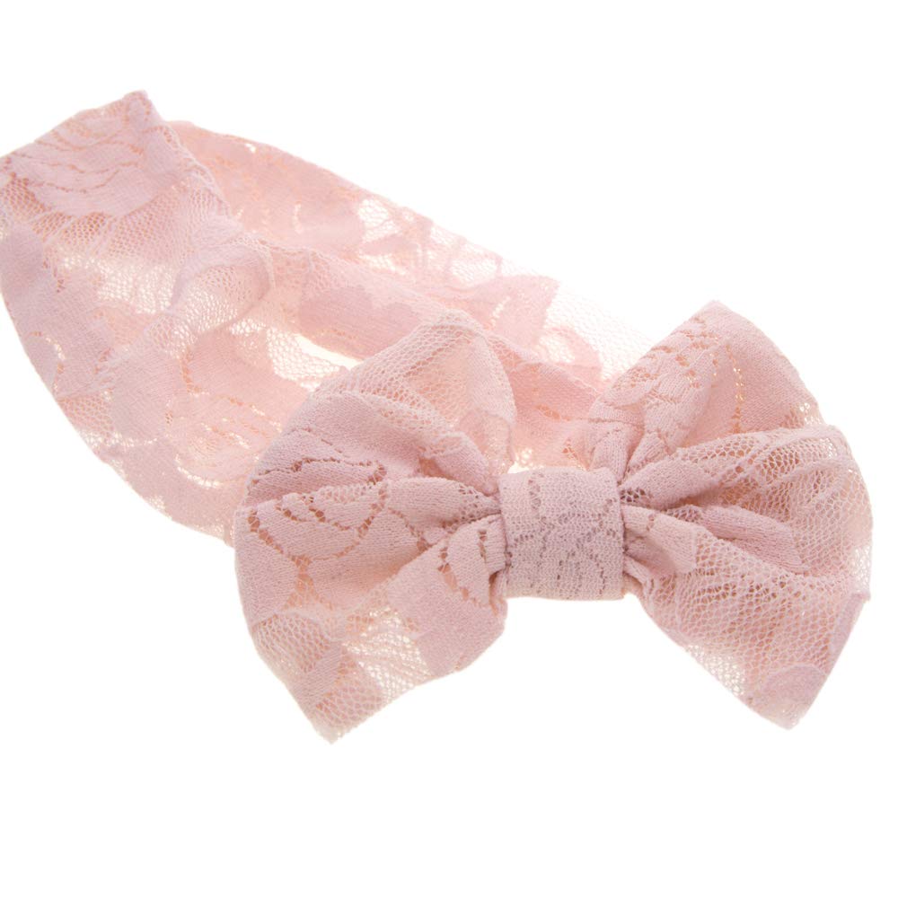 Qiansail soft stretch lace headband fits most infant girls.