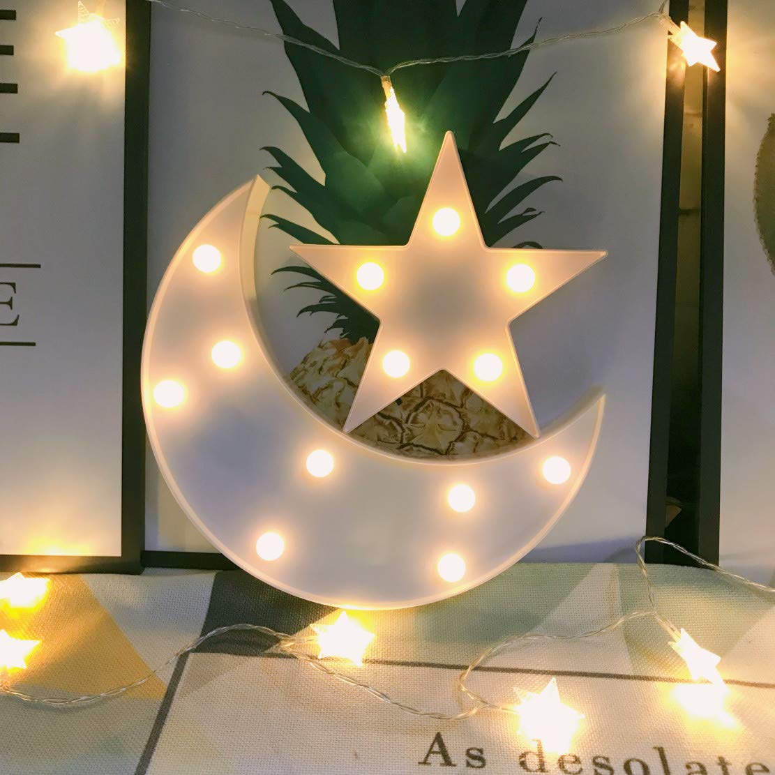 QiaoFei moon-star night light moon component for ambient setup.