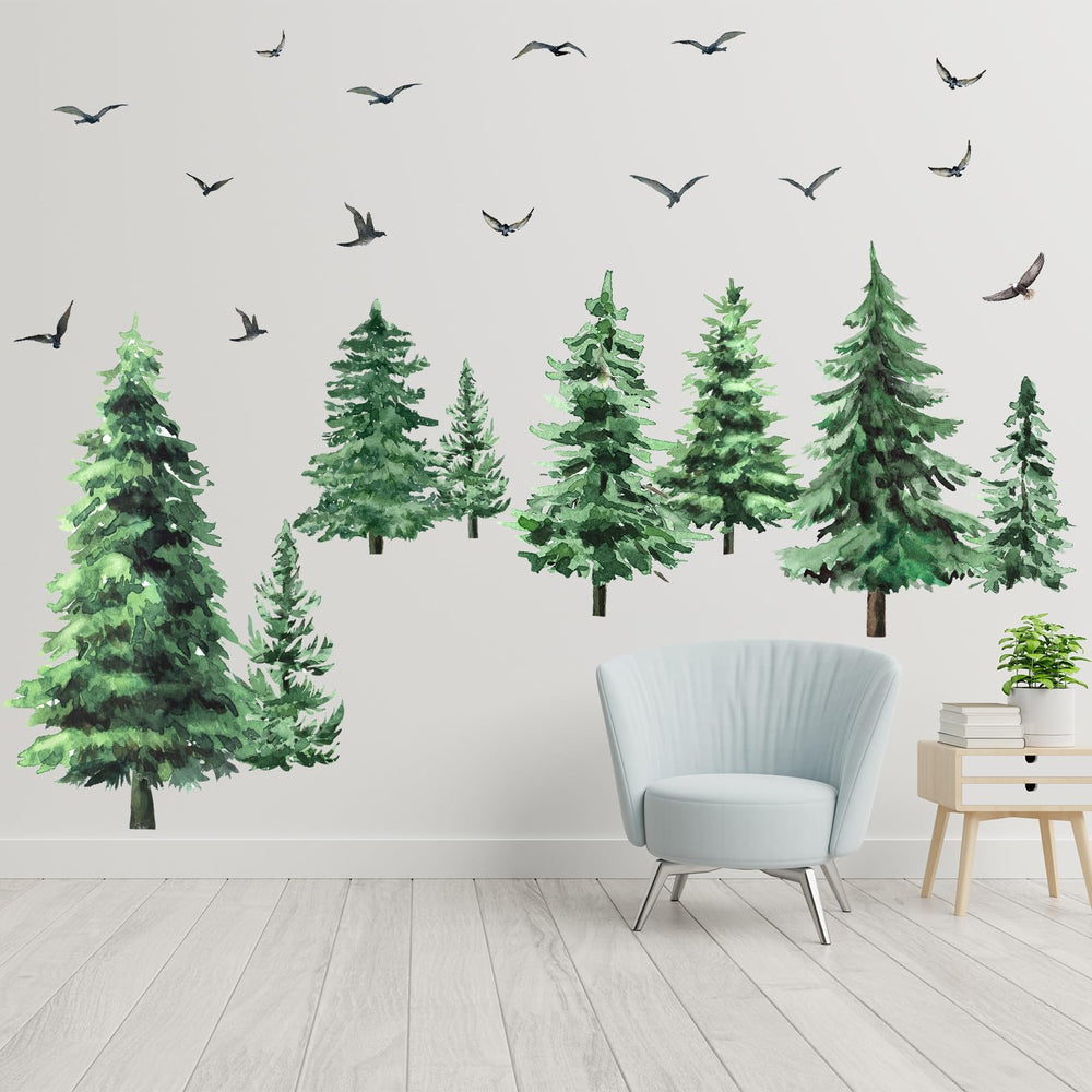 Qilery woodland birds decal enhances storytelling moments in kid spaces.