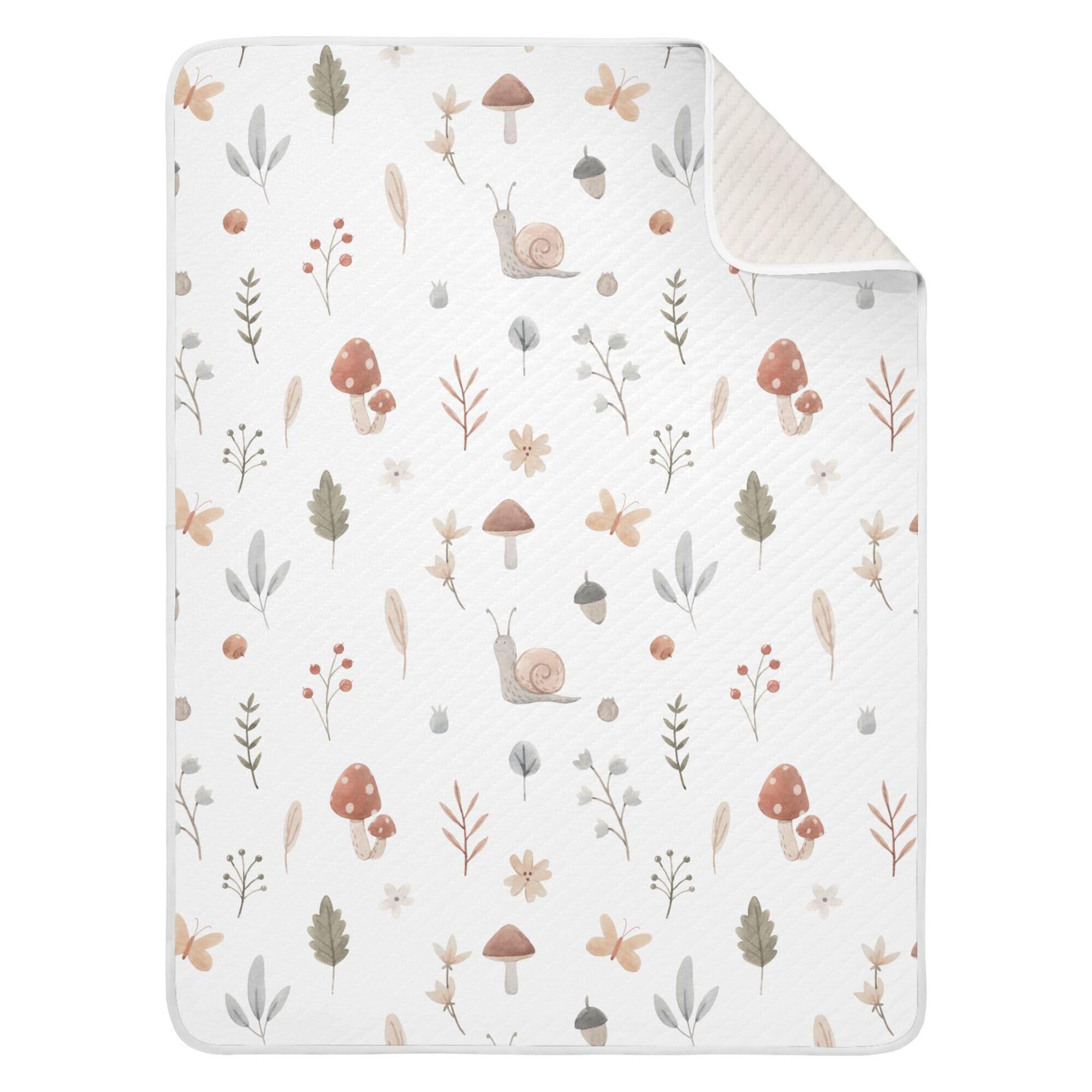 Qilmy Mushroom Snail Blanket with soft cotton for newborn comfort.