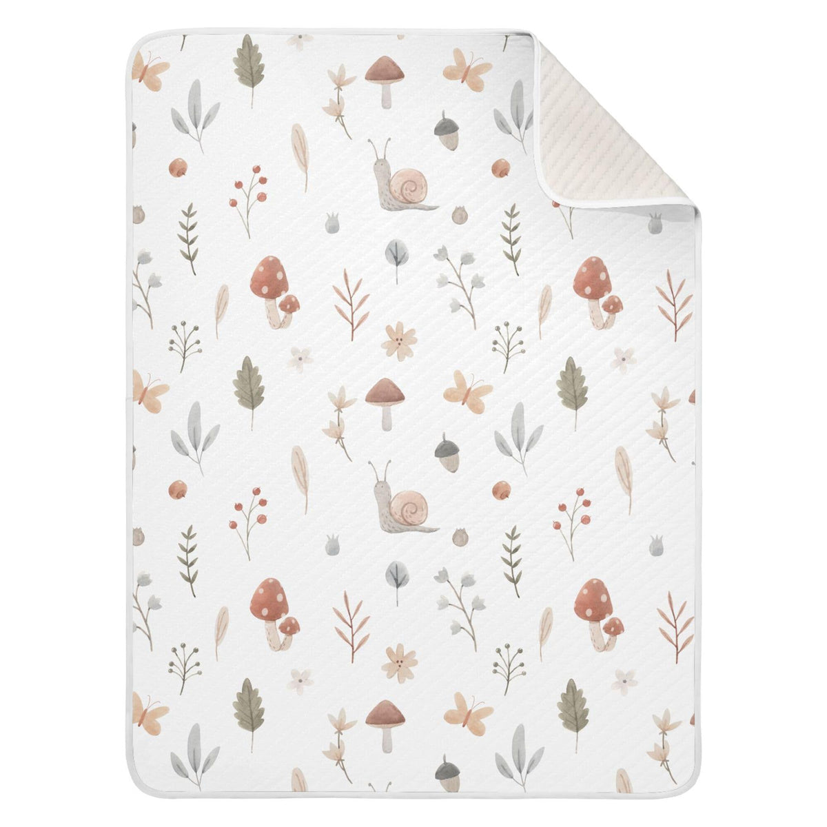 Qilmy Mushroom Snail Blanket with soft cotton for newborn comfort.