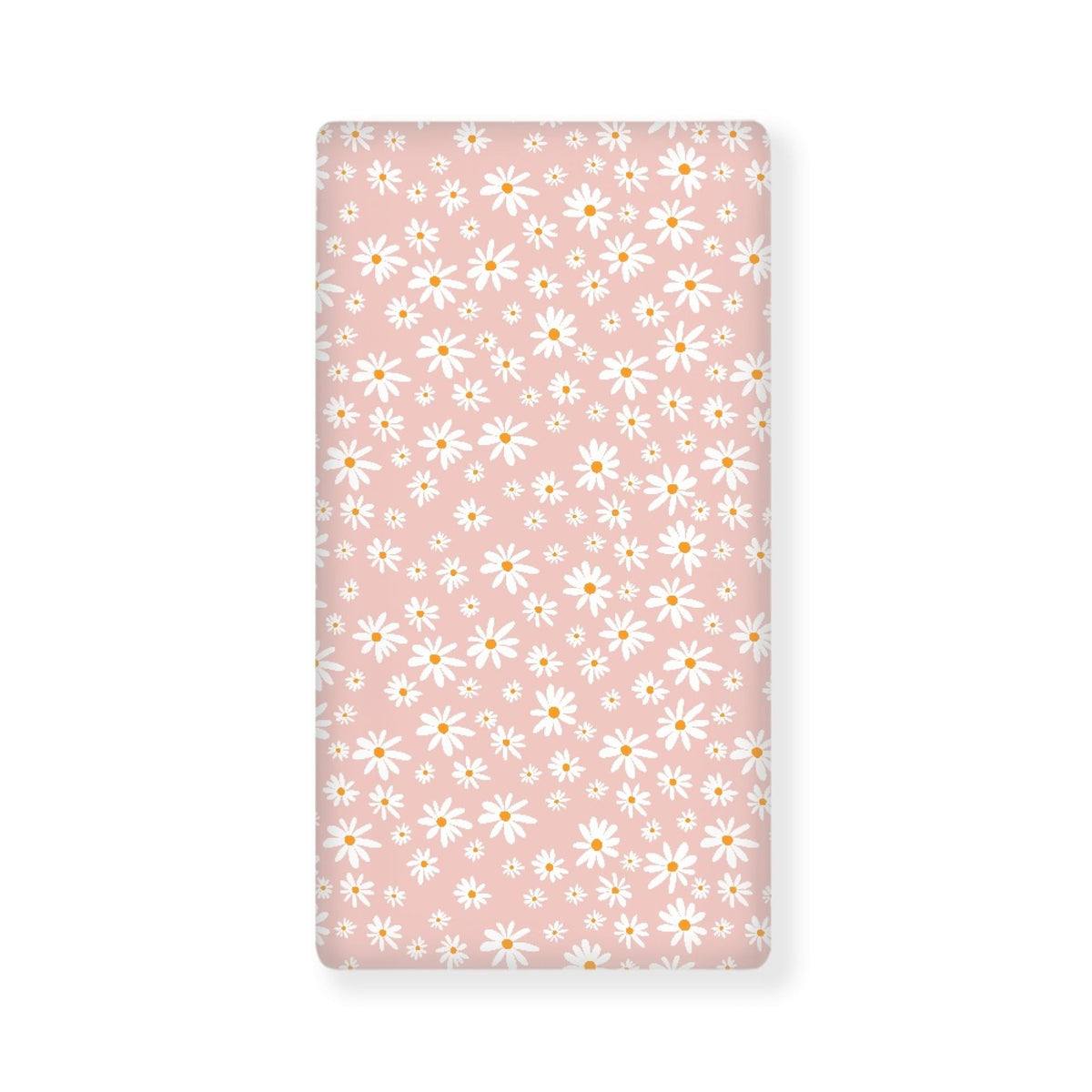QINBEIDU daisy flowers crib sheet close-up showing soft, breathable surface for baby sleep.