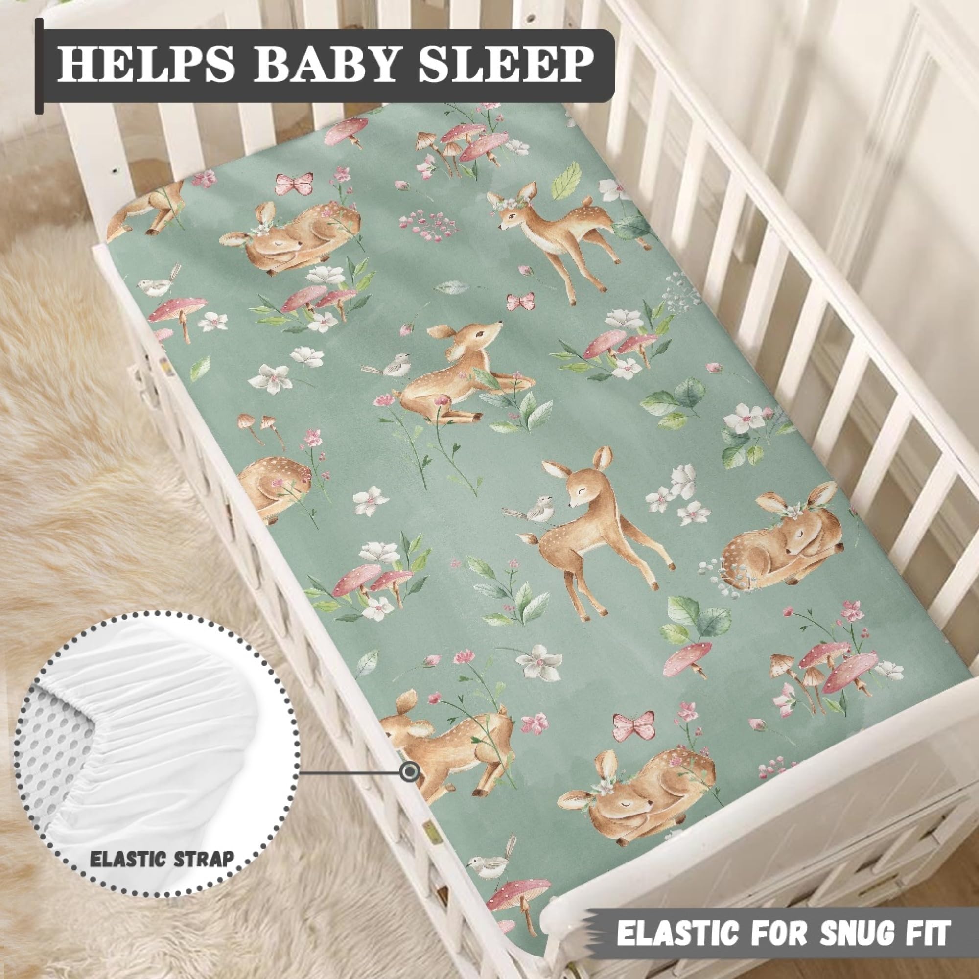 QINBEIDU easy-care crib sheet machine washable on gentle cycle