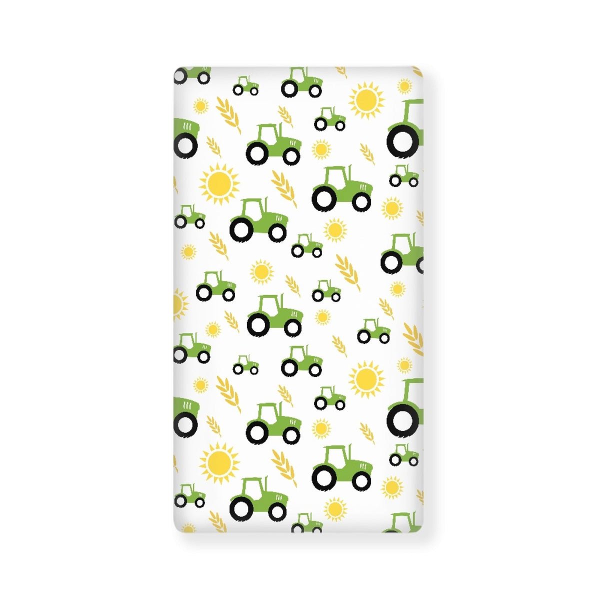 QINBEIDU green tractor farm pattern crib sheet with cozy, breathable fabric.