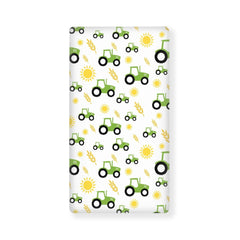 QINBEIDU green tractor farm pattern crib sheet with cozy, breathable fabric.