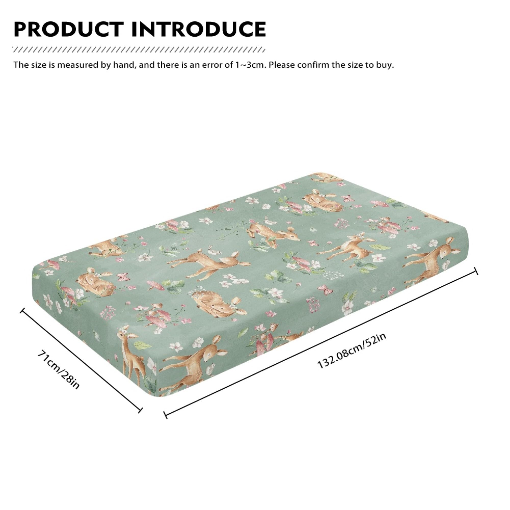 QINBEIDU standard crib mattress sheet fits 28x52x8 crib size securely