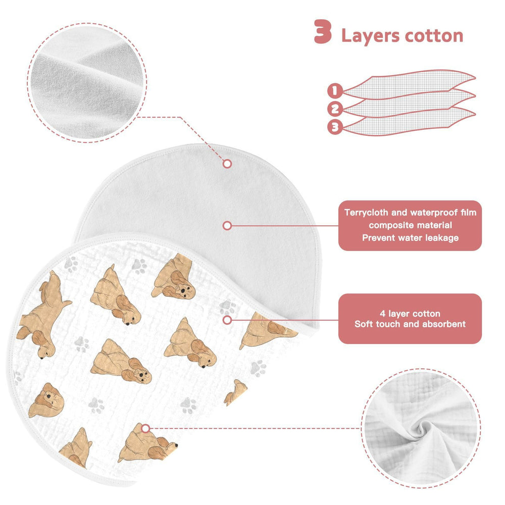 Qinllo burp cloth with water-resistant backing blocks leaks.