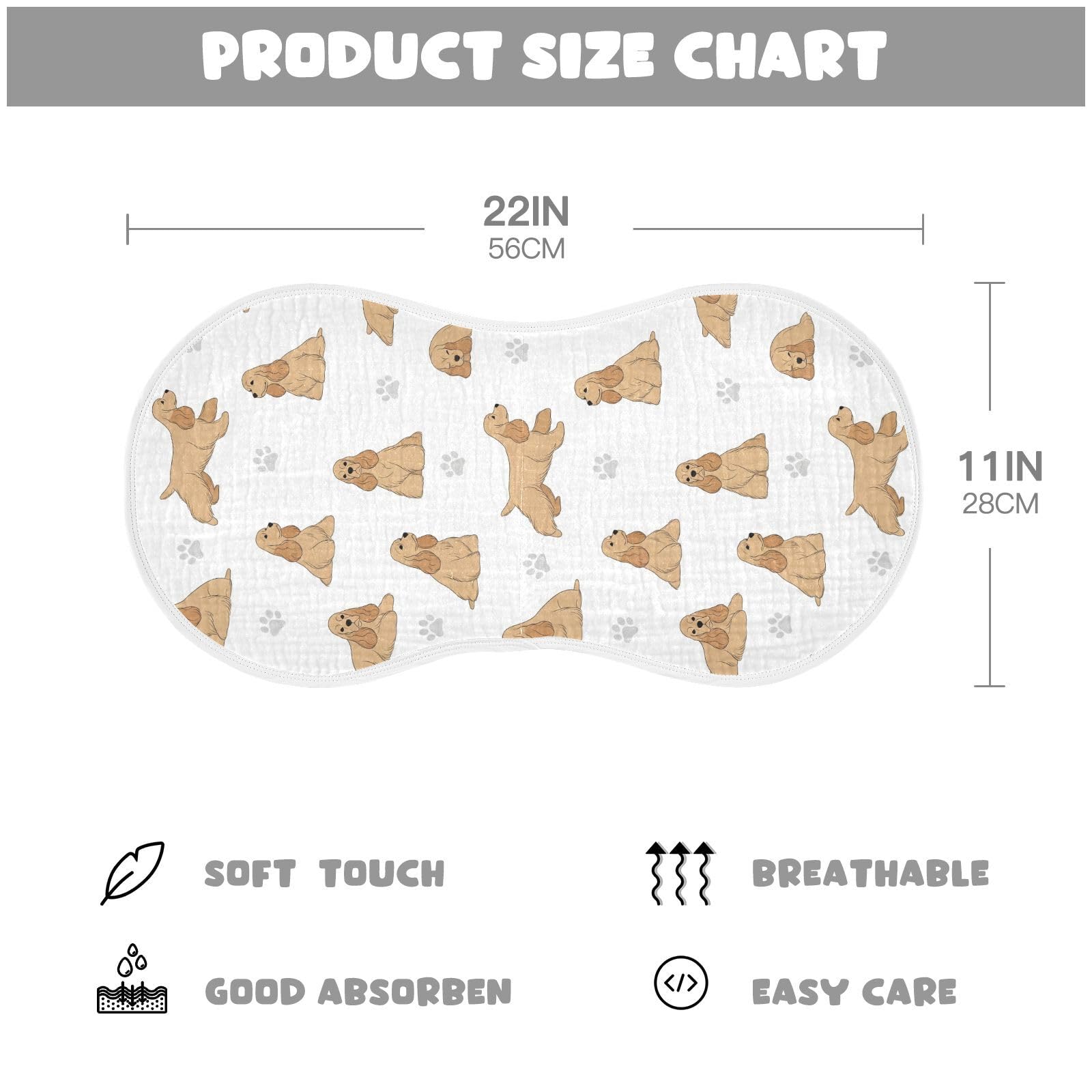 Qinllo muslin burp cloth—soft, absorbent surface gentle on skin.
