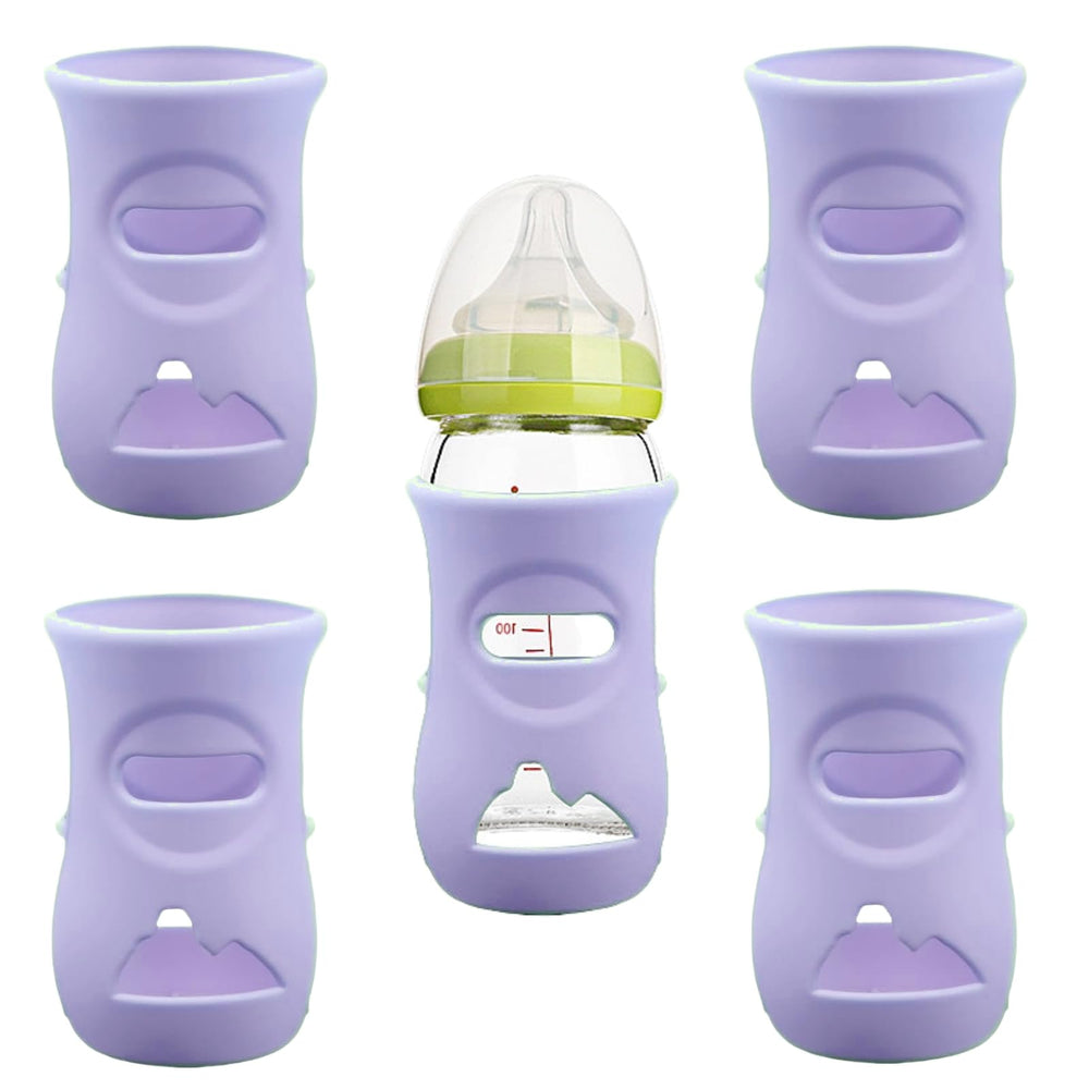 QinSuiKai silicone sleeve on Avent 8oz bottle enhances grip and color for easy handling.