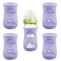 QinSuiKai silicone sleeve on Avent 8oz bottle enhances grip and color for easy handling.