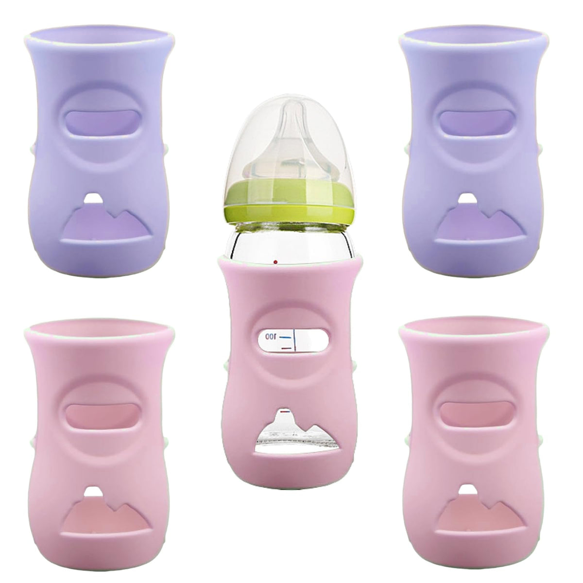QinSuiKai silicone sleeve for Avent Natural 8 oz bottles offers secure grip and drop protection.