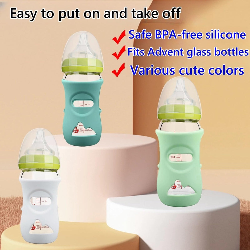 QinSuiKai sleeve enhances grip and drop protection for Avent glass bottles.