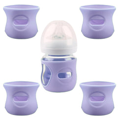 QinSuiKai silicone sleeve for Philips Avent 4 oz bottle in purple provides extra grip and drop protection.